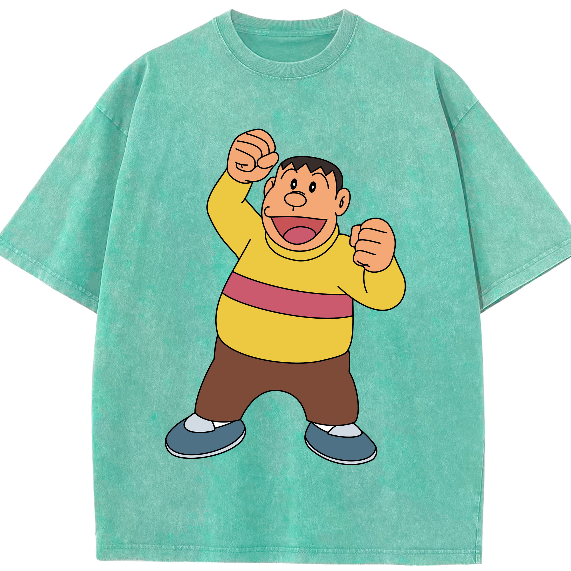 （画像用） ドラえもん 剛田武 Doraemon Gouta Takeshi 綿100% ヴィンテージ風 半袖Tシャツ（フロントプリント）